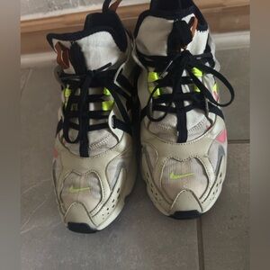 Nike mens Sneakers - Cream, Black, and Neon Green